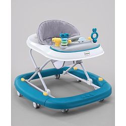 Babyhug 2 In 1 Multifunctional Baby Walker Cum Rocker With 3 Level Height Adjustment & Musical Play Tray - Blue