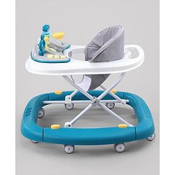 Babyhug 2 In 1 Multifunctional Baby Walker Cum Rocker With 3 Level Height Adjustment & Musical Play Tray - Blue