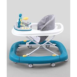 Babyhug 2 In 1 Multifunctional Baby Walker Cum Rocker With 3 Level Height Adjustment & Musical Play Tray - Blue