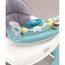 Babyhug 2 In 1 Multifunctional Baby Walker Cum Rocker With 3 Level Height Adjustment & Musical Play Tray -Green