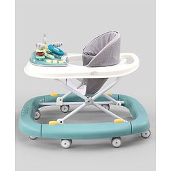 Babyhug 2 In 1 Multifunctional Baby Walker Cum Rocker With 3 Level Height Adjustment & Musical Play Tray -Green