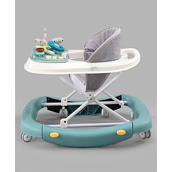 Babyhug 2 In 1 Multifunctional Baby Walker Cum Rocker With 3 Level Height Adjustment & Musical Play Tray -Green