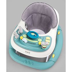 Babyhug 2 In 1 Multifunctional Baby Walker Cum Rocker With 3 Level Height Adjustment & Musical Play Tray -Green