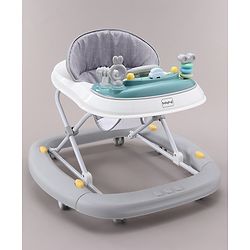 Babyhug 2 In 1 Multifunctional Baby Walker Cum Rocker With 3 Level Height Adjustment & Musical Play Tray -Green