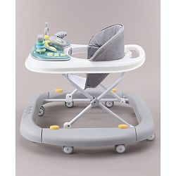 Babyhug 2 In 1 Multifunctional Baby Walker Cum Rocker With 3 Level Height Adjustment & Musical Play Tray -Green