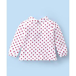 Babyhug Cotton  Knit Full Sleeves Top with Skirt Floral  Printed - Red