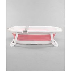 Babyhug Foldable Bath Tub with Printed Cushion - Pink