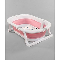 Babyhug Foldable Bath Tub with Printed Cushion - Pink