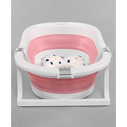 Babyhug Foldable Bath Tub with Printed Cushion - Pink