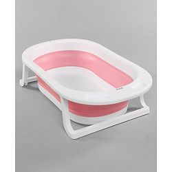 Babyhug Foldable Bath Tub with Printed Cushion - Pink