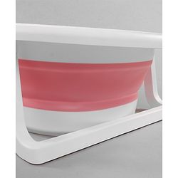 Babyhug Foldable Bath Tub with Printed Cushion - Pink