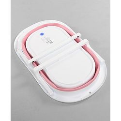 Babyhug Foldable Bath Tub with Printed Cushion - Pink