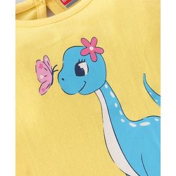 Babyhug Cotton Full Sleeves T-Shirt with Dino Graphics - Yellow