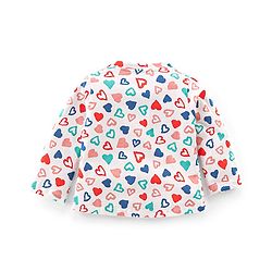 Babyhug Interlock Cotton Knit Full Sleeves Heat Print Night Suit - White