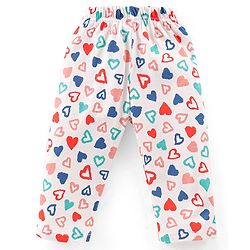 Babyhug Interlock Cotton Knit Full Sleeves Heat Print Night Suit - White