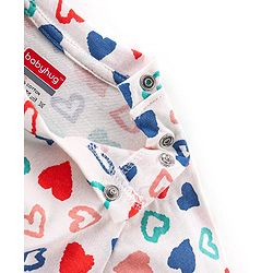 Babyhug Interlock Cotton Knit Full Sleeves Heat Print Night Suit - White