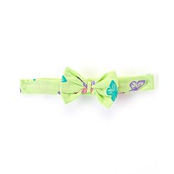 Babyhug Cotton Knit Half Sleeves Frock with Bloomer & Headband Butterfly Printed - Green