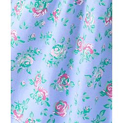 Babyhug Cotton Knit Half Sleeves Frock with Bloomer & Hairband Floral Printed - Blue