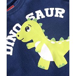 Babyhug Cotton Knit Full Sleeves Dino Graphics Printed  T-Shirt - Navy Blue