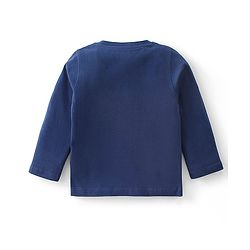 Babyhug Cotton Knit Full Sleeves Dino Graphics Printed  T-Shirt - Navy Blue