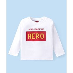 Babyhug 100% Cotton Full Sleeves T-Shirt with Text Graphics Print & Striped Pack of 3  - Blue & White