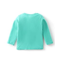 Babyhug Cotton Knit Full Sleeves T-Shirt Graphic Text Print - Green