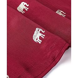 Babyhug Woven Full Sleeves Foil Printed Kurta & Pyjama Set - Maroon & White