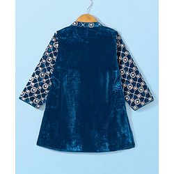 Babyhug Full Sleeves Sequined Embroidered Kurta with Pyjama Set - Teal