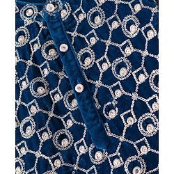 Babyhug Full Sleeves Sequined Embroidered Kurta with Pyjama Set - Teal