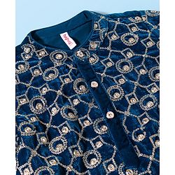 Babyhug Full Sleeves Sequined Embroidered Kurta with Pyjama Set - Teal