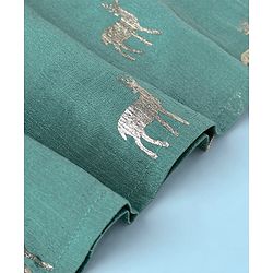 Babyhug Full Sleeves Rendier Print & Embroidered Kurta with Solid Pyjama Set-Teal