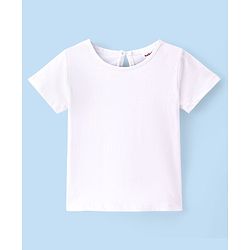 Babyhug Cotton Woven Frock with Half Sleeves T-Shirt Polka Dot Print - Multicolour