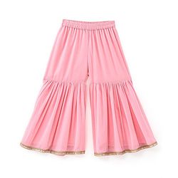 Babyhug Three Fourth Sleeves Sequenced & Embroidered Kurti with Sharara & Dupatta Set - Pink