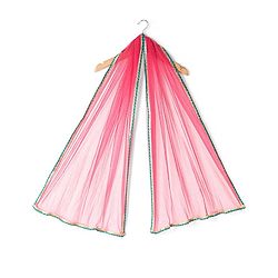 Babyhug One Shoulder Sleeves  Choli Printed with Mirror Embroidered Lehenga and Dupatta - Hot Pink