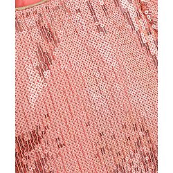 Babyhug Woven Sequined Lehenga and Half Sleeves Choli Set with Lace Border Dupatta - Red