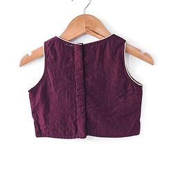 Babyhug Sleeveless Sequined Floral Embroidered Choli Lehenga and Dupatta Set - Wine