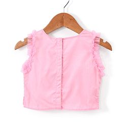 Babyhug Sleeveless Sequenced Choli with Embroidered Lehenga and Dupatta - Pink