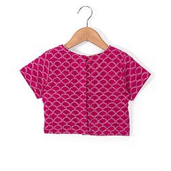 Babyhug Half Sleeves Sequenced Choli with Embroidered Lehenga and Dupatta Set - Fuschia