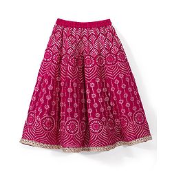 Babyhug Half Sleeves Sequenced Choli with Embroidered Lehenga and Dupatta Set - Fuschia