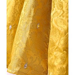 Babyhug  Brocade Sleeveless Floral Printed Choli Lehenga Set with Dupatta - Yellow
