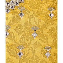 Babyhug  Brocade Sleeveless Floral Printed Choli Lehenga Set with Dupatta - Yellow