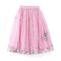 Babyhug Half Sleeve Sequined Choli Lehenga and Dupatta Set - Light Pink
