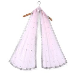 Babyhug Half Sleeve Sequined Choli Lehenga and Dupatta Set - Light Pink