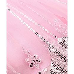 Babyhug Half Sleeve Sequined Choli Lehenga and Dupatta Set - Light Pink