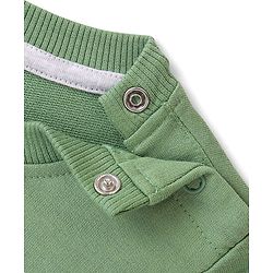 Babyhug 100% Cotton Knit Full Sleeves Sweatshirt With Teddy & Fox Graphics - Green