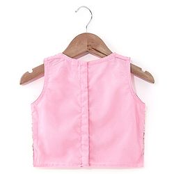 Babyhug Half Sleeveless Sequenced Choli & Lehenga with Dupatta Set - Pink