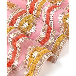 Babyhug Half Sleeveless Sequenced Choli & Lehenga with Dupatta Set - Pink
