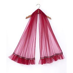 Babyhug Half Sleeves Sequenced Choli & Lehenga  with Dupatta Set - Maroon