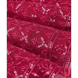 Babyhug Half Sleeves Sequenced Choli & Lehenga  with Dupatta Set - Maroon