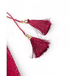 Babyhug Half Sleeves Sequenced Choli & Lehenga  with Dupatta Set - Maroon